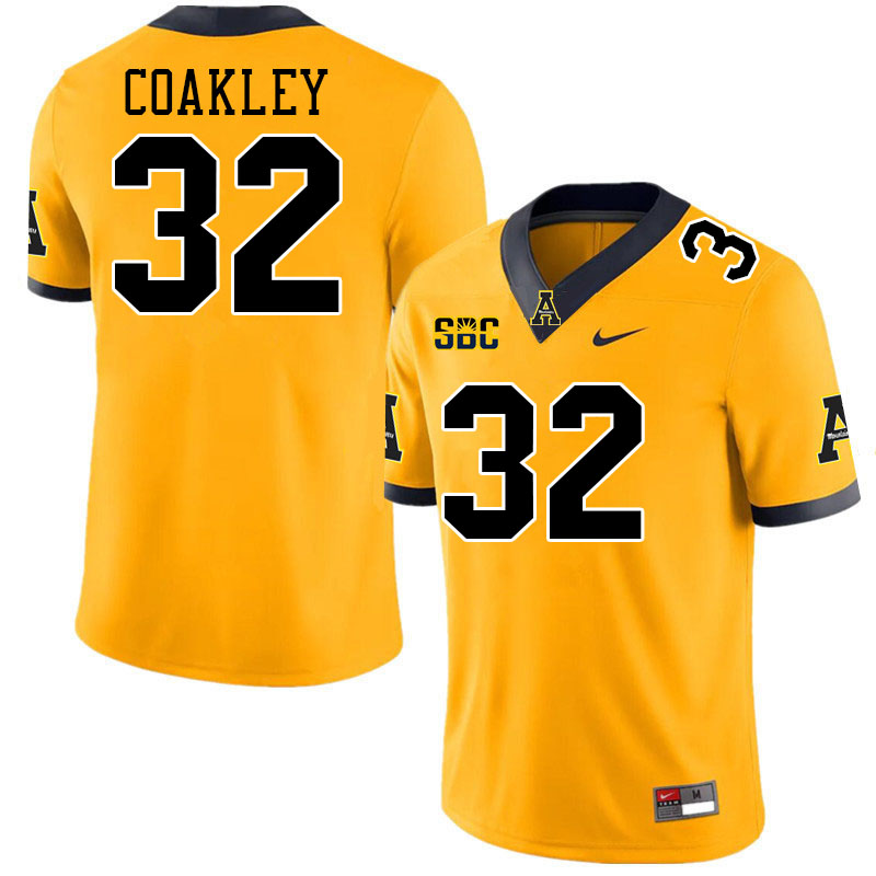 Appalachian State Mountaineers #32 Dexter Coakley College Football Jerseys-Gold